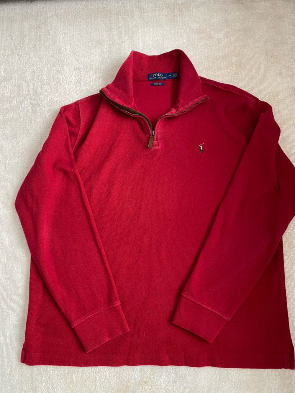 Polo by Ralph Lauren Crimson Half-Zip Sweater